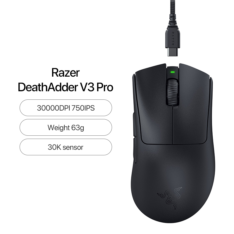 Razer-DeathAdder-V3-Pro-Wireless-Gaming-Mouse-Gamer-63g-Ultra-Lightweight-30K-DPI