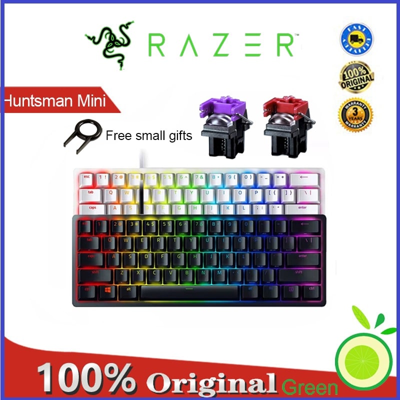 Razer Huntsman Mini 60% Gaming Keyboard Fast Keyboard Switches - Clicky Optical Switches - Chroma RGB Lighting - PBT Keycaps